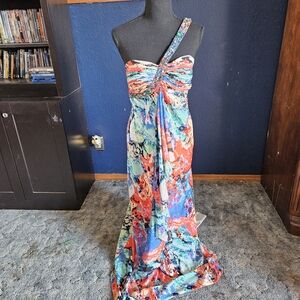 JS Boutique Labeled Multicolor with Black Tag maxi formal dress size 2